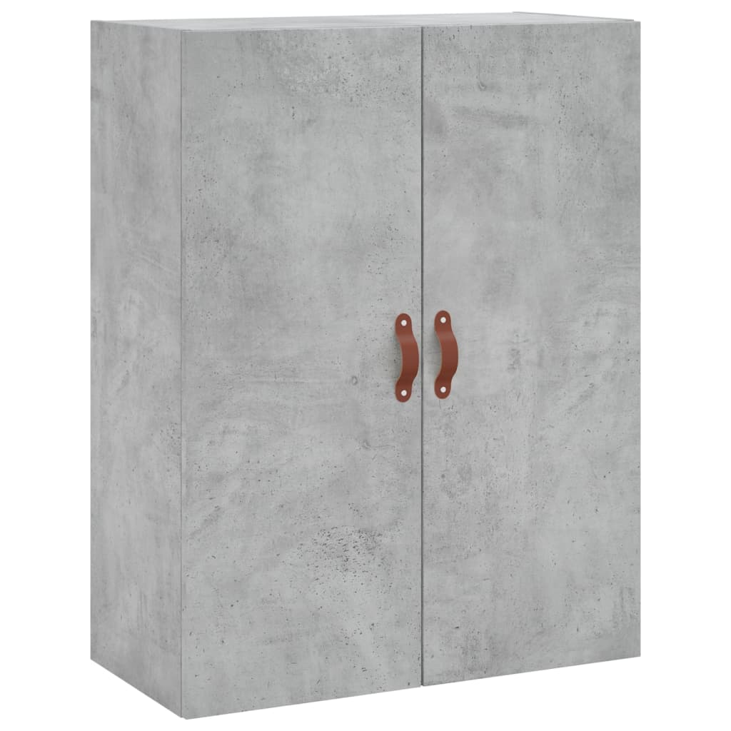 Highboard betonggrå 69,5x34x180 cm konstruert tre