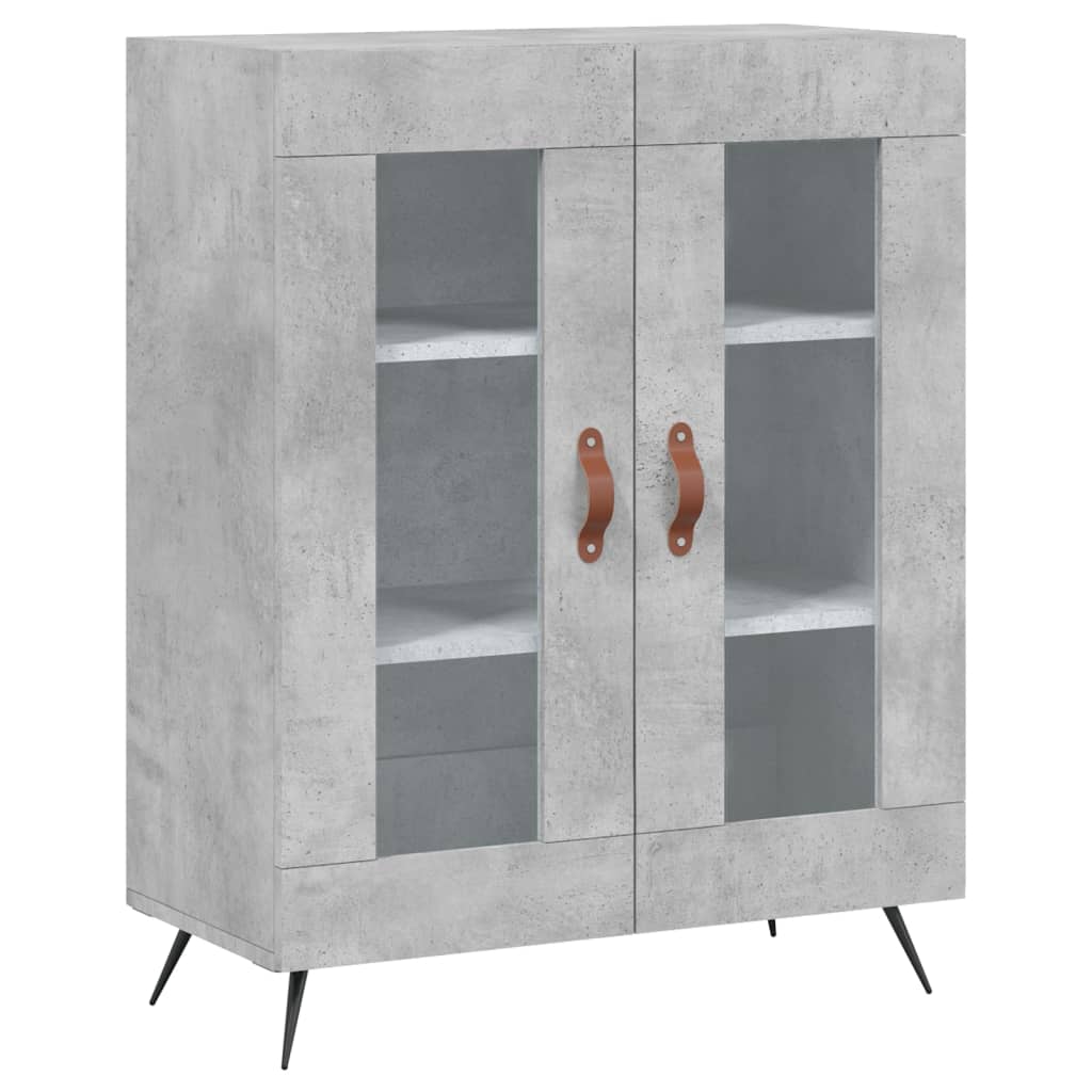 Highboard betonggrå 69,5x34x180 cm konstruert tre