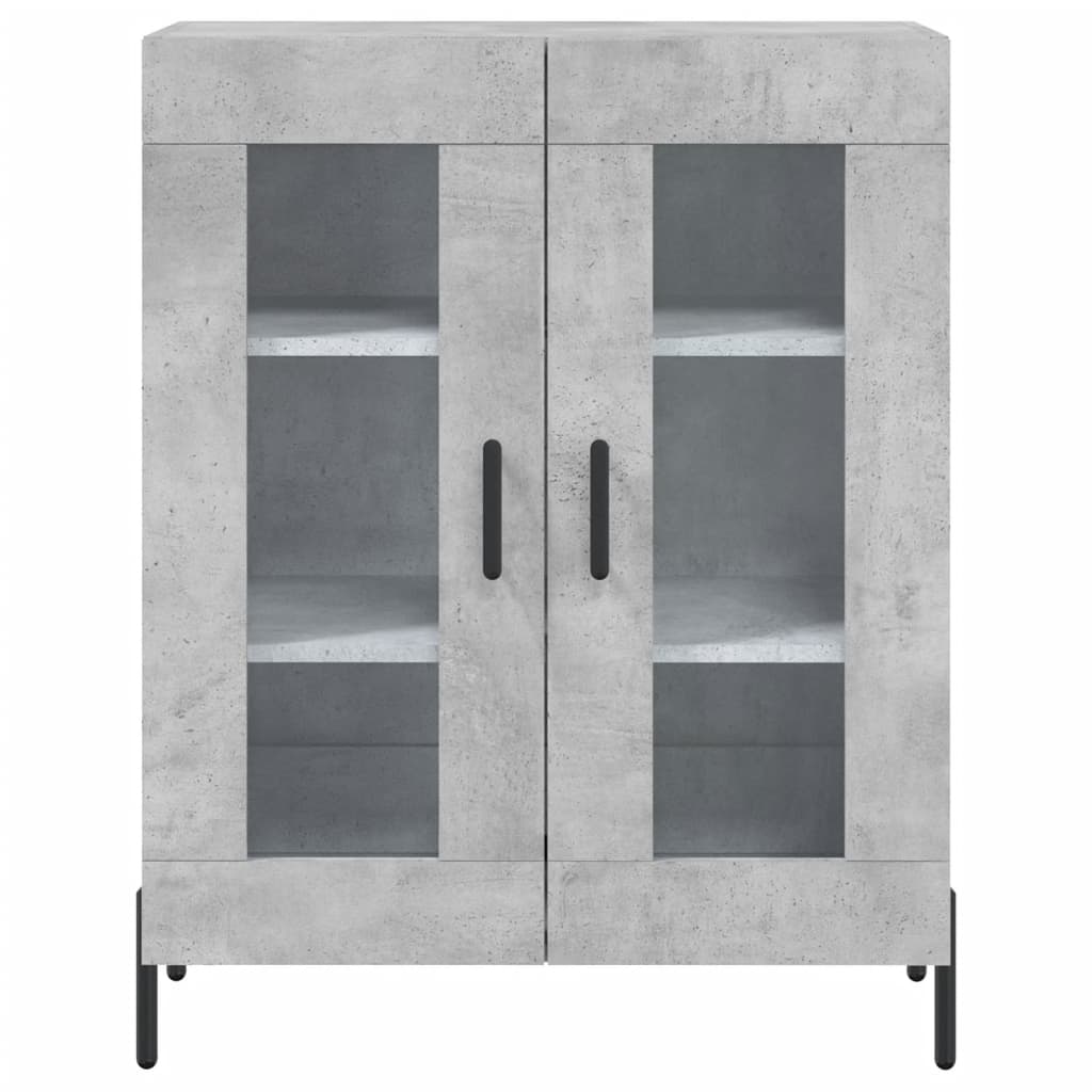 Highboard betonggrå 69,5x34x180 cm konstruert tre
