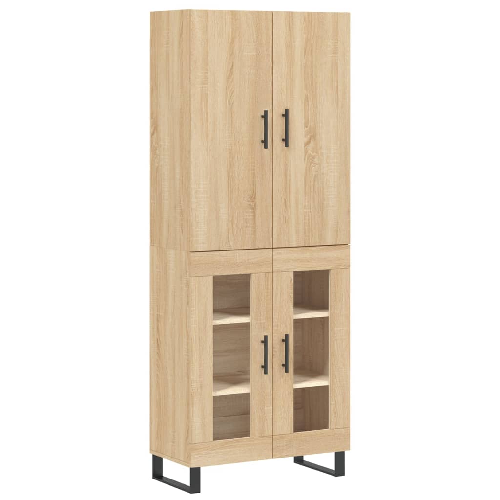 Highboard sonoma eik 69,5x34x180 cm konstruert tre