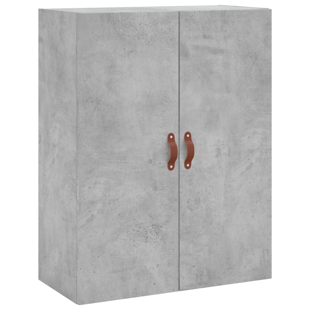 Highboard betonggrå 69,5x34x180 cm konstruert tre