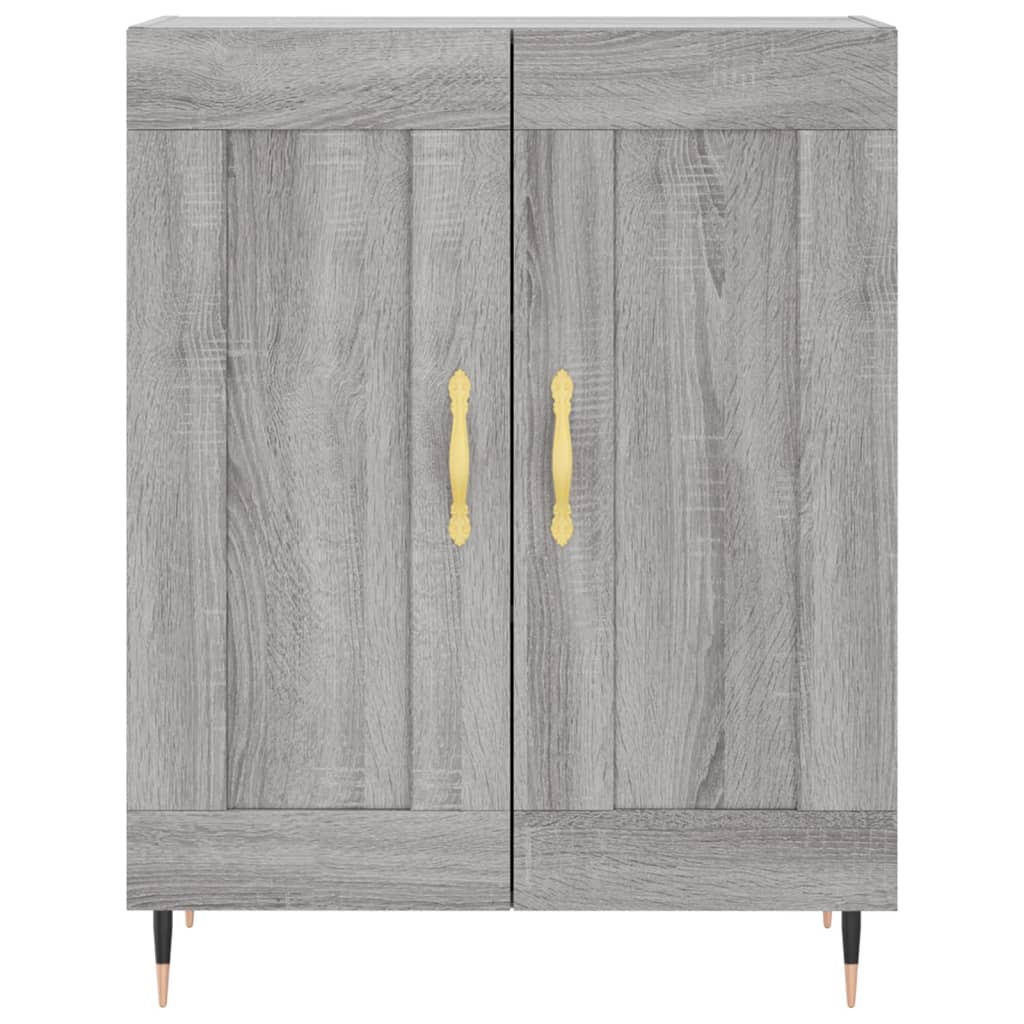 Highboard grå sonoma 69,5x34x180 cm konstruert tre