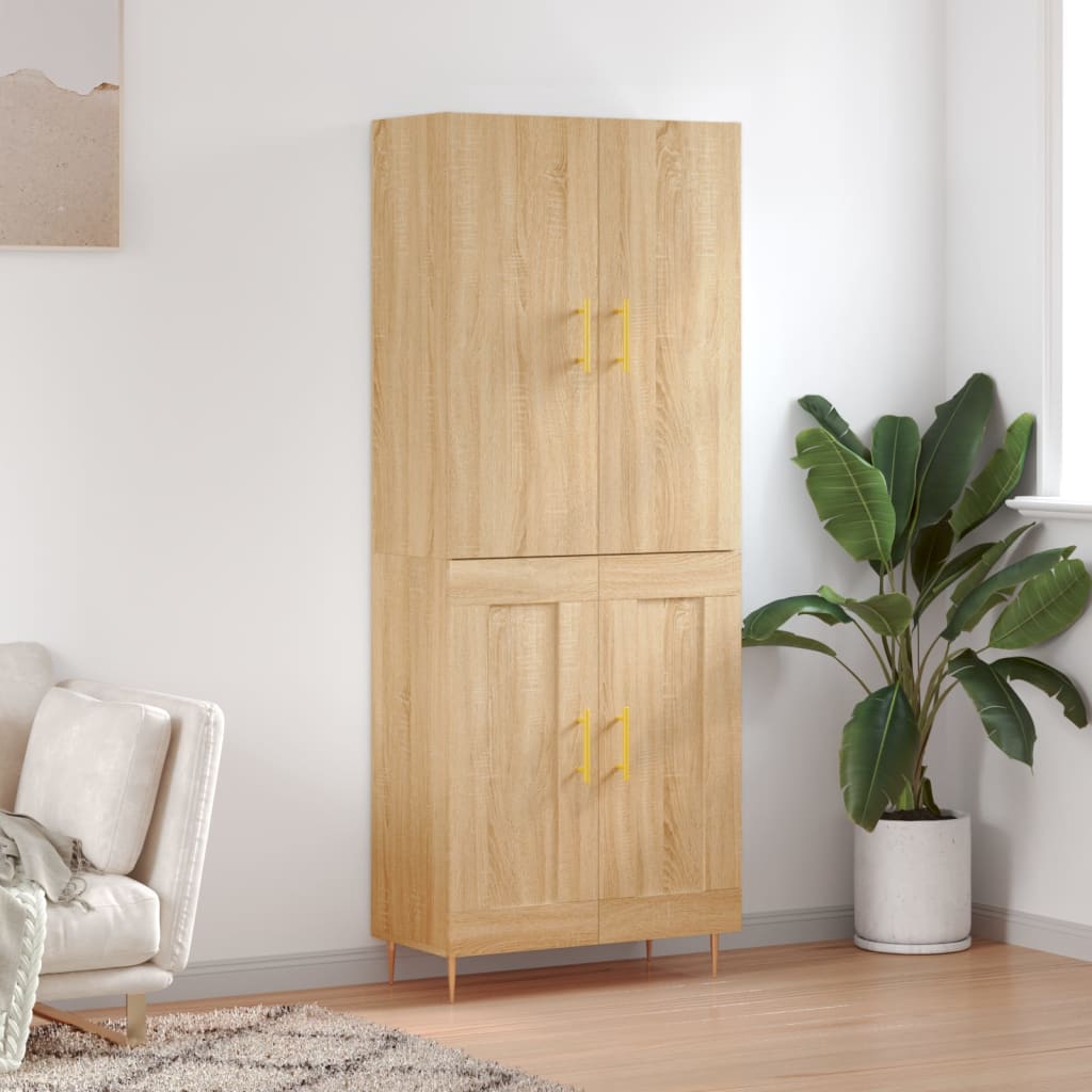 Highboard sonoma eik 69,5x34x180 cm konstruert tre