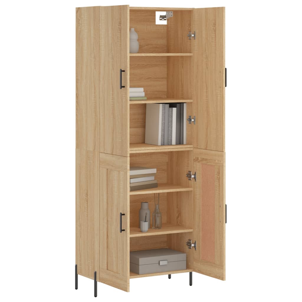 Highboard sonoma eik 69,5x34x180 cm konstruert tre vidaXL