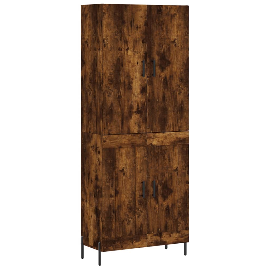 Highboard røkt eik 69,5x34x180 cm konstruert tre