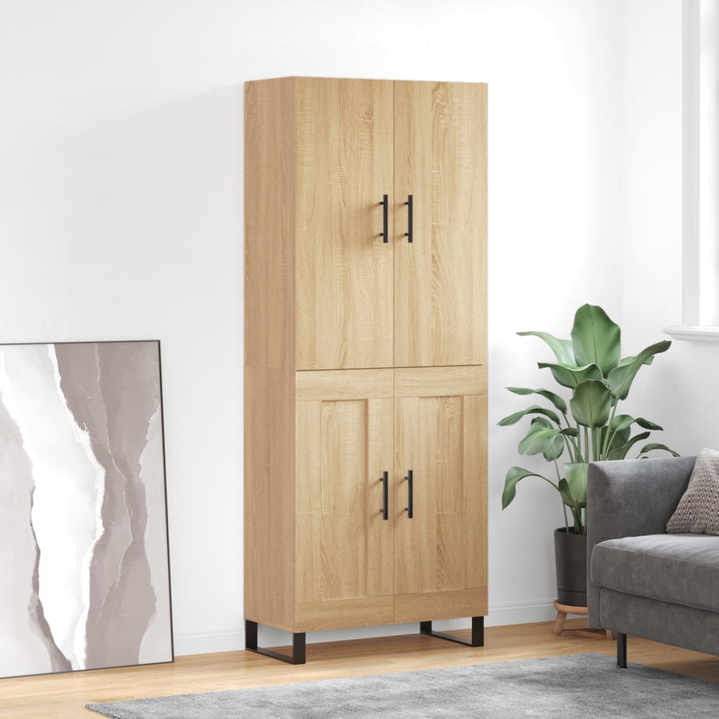Highboard sonoma eik 69,5x34x180 cm konstruert tre