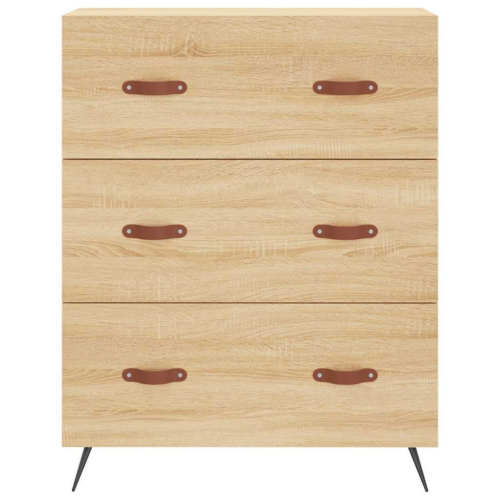 Highboard sonoma eik 69,5x34x180 cm konstruert tre