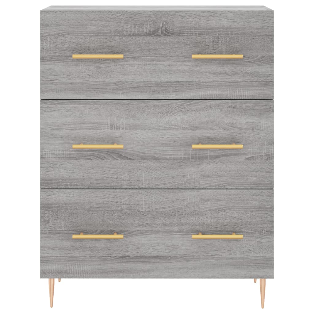 Highboard grå sonoma 69,5x34x180 cm konstruert tre