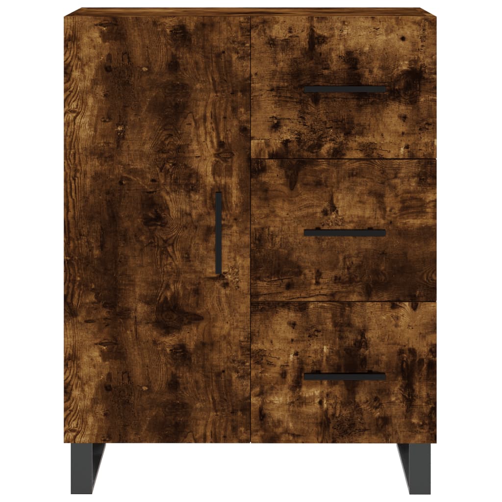Highboard røkt eik 69,5x34x180 cm konstruert tre