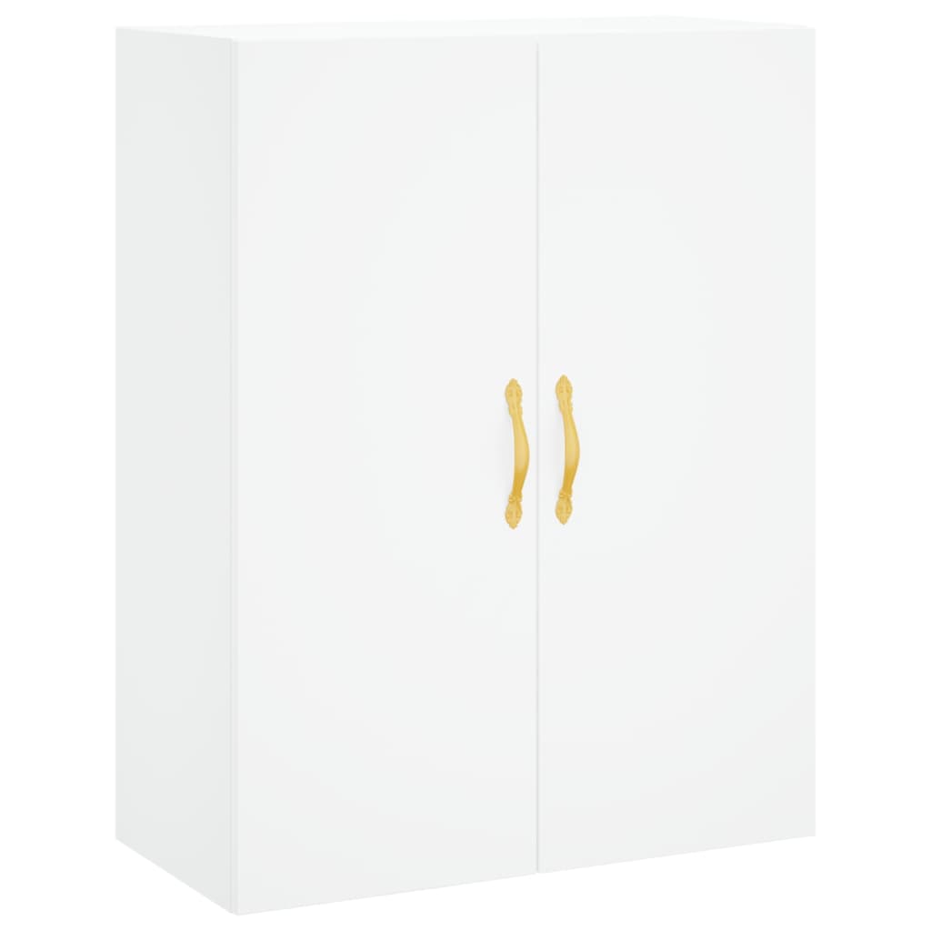 Highboard hvit 69,5x34x180 cm konstruert tre
