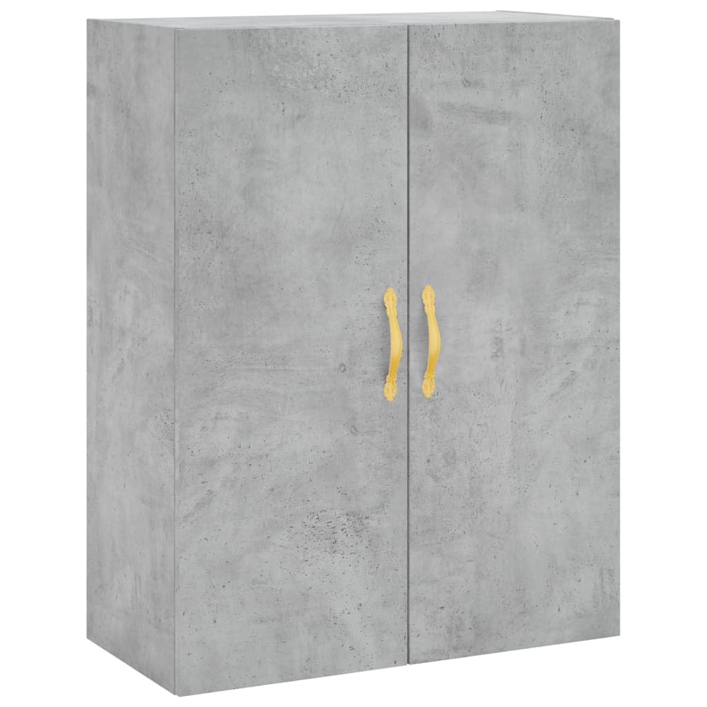 Highboard betonggrå 69,5x34x180 cm konstruert tre