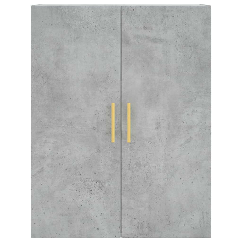 Highboard betonggrå 69,5x34x180 cm konstruert tre