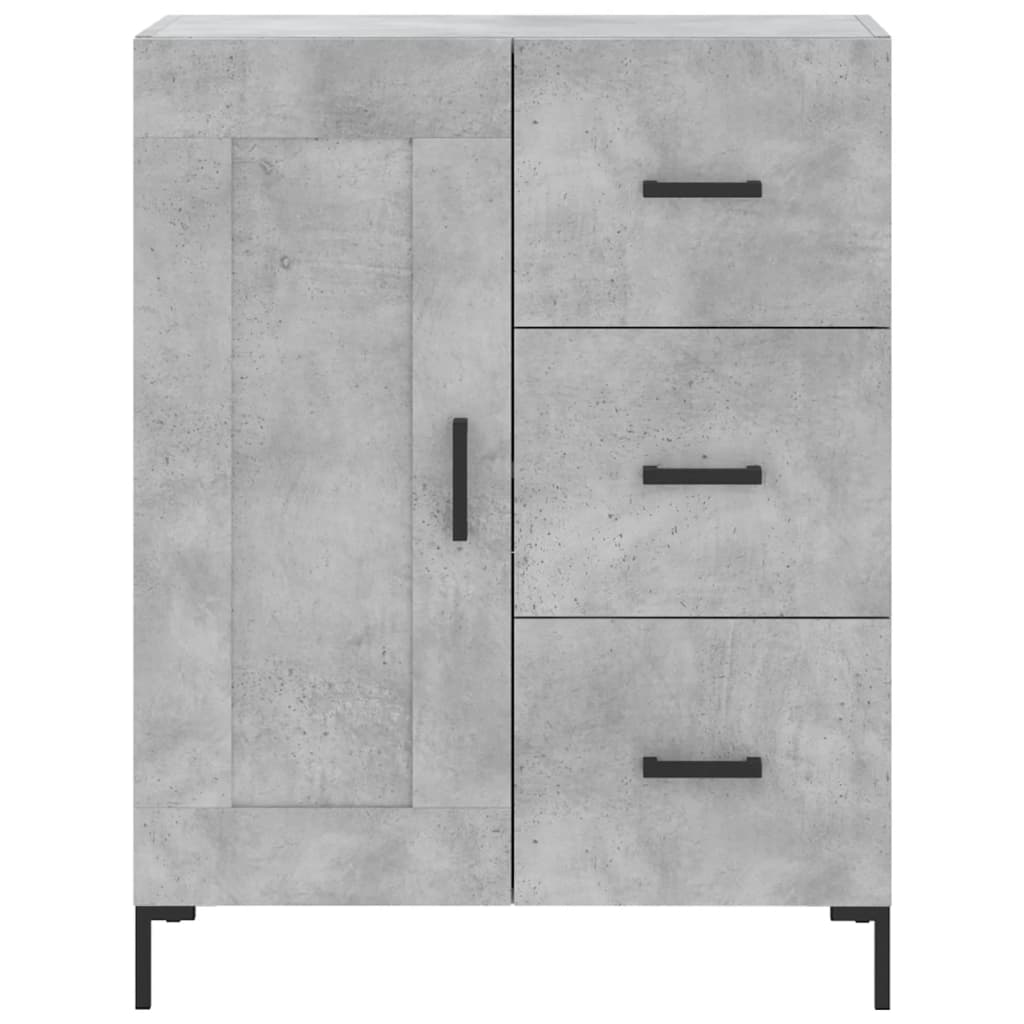 Highboard betonggrå 69,5x34x180 cm konstruert tre