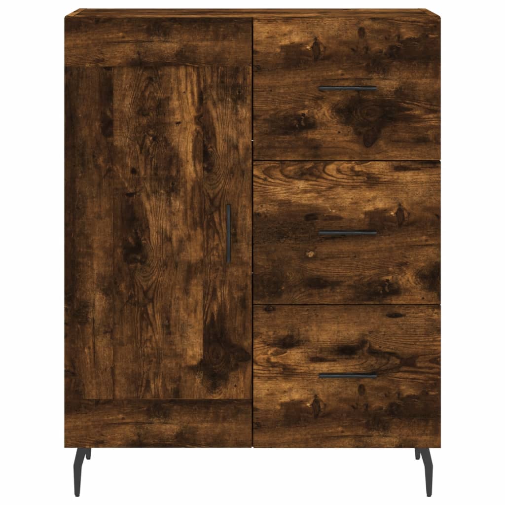 Highboard røkt eik 69,5x34x180 cm konstruert tre