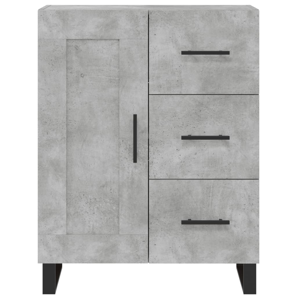 Highboard betonggrå 69,5x34x180 cm konstruert tre