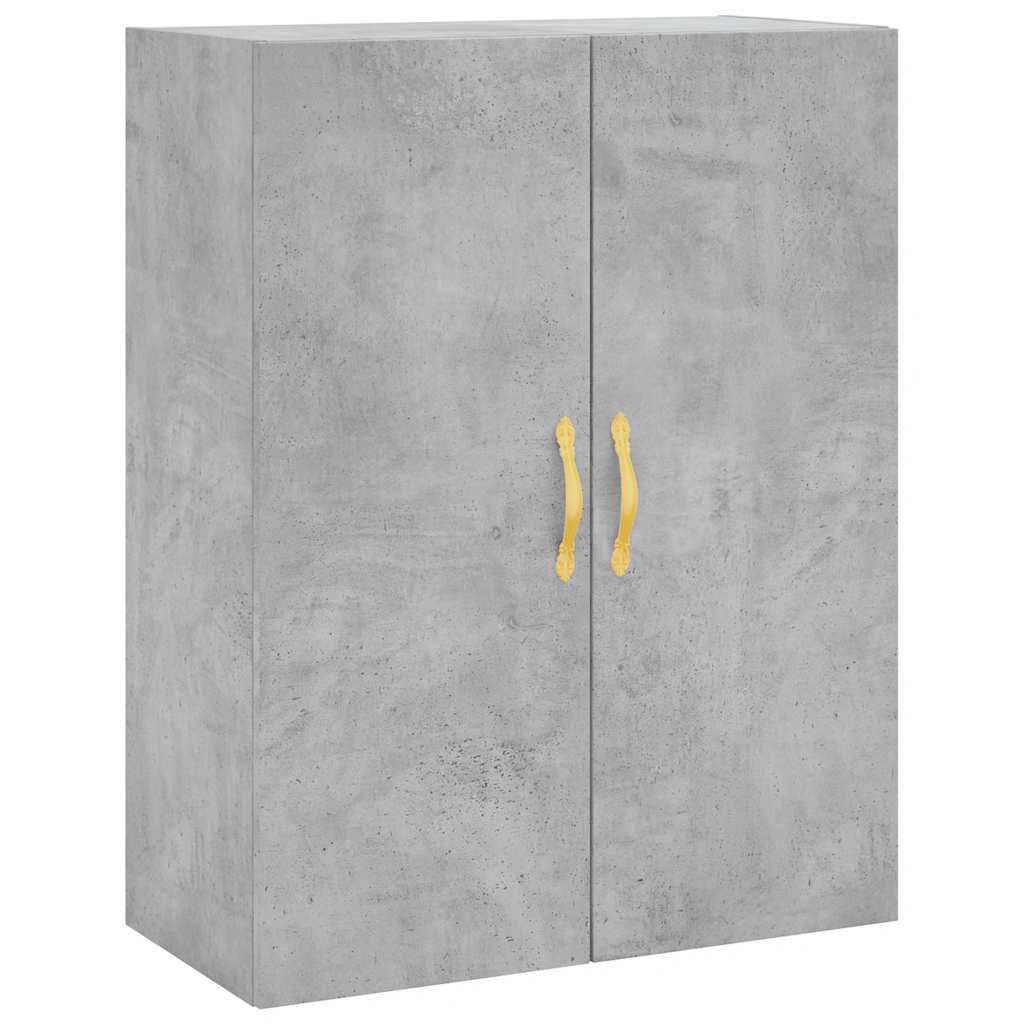 Highboard betonggrå 69,5x34x180 cm konstruert tre