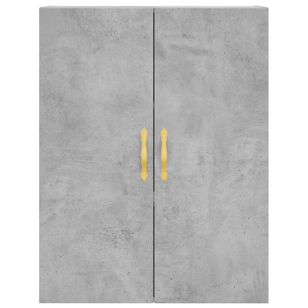 Highboard betonggrå 69,5x34x180 cm konstruert tre