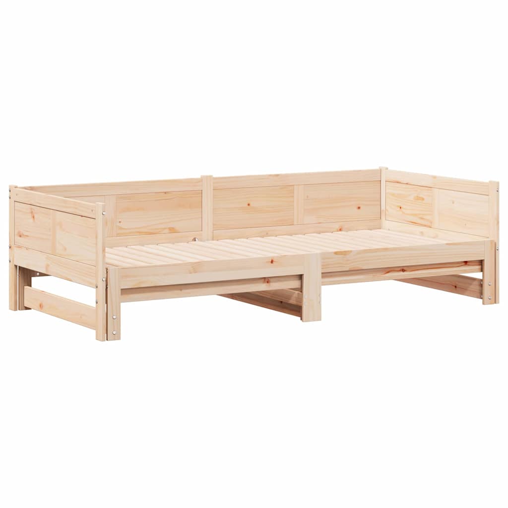 Uttrekkbar Dagbed Brun 203,5 x 184 x 56,5 cm Massiv furu
