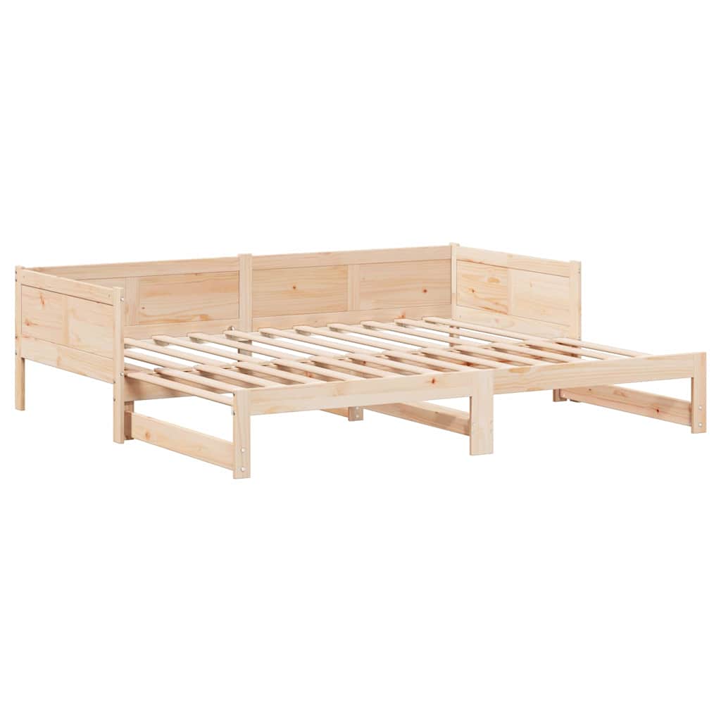 Uttrekkbar Dagbed Brun 203,5 x 184 x 56,5 cm Massiv furu