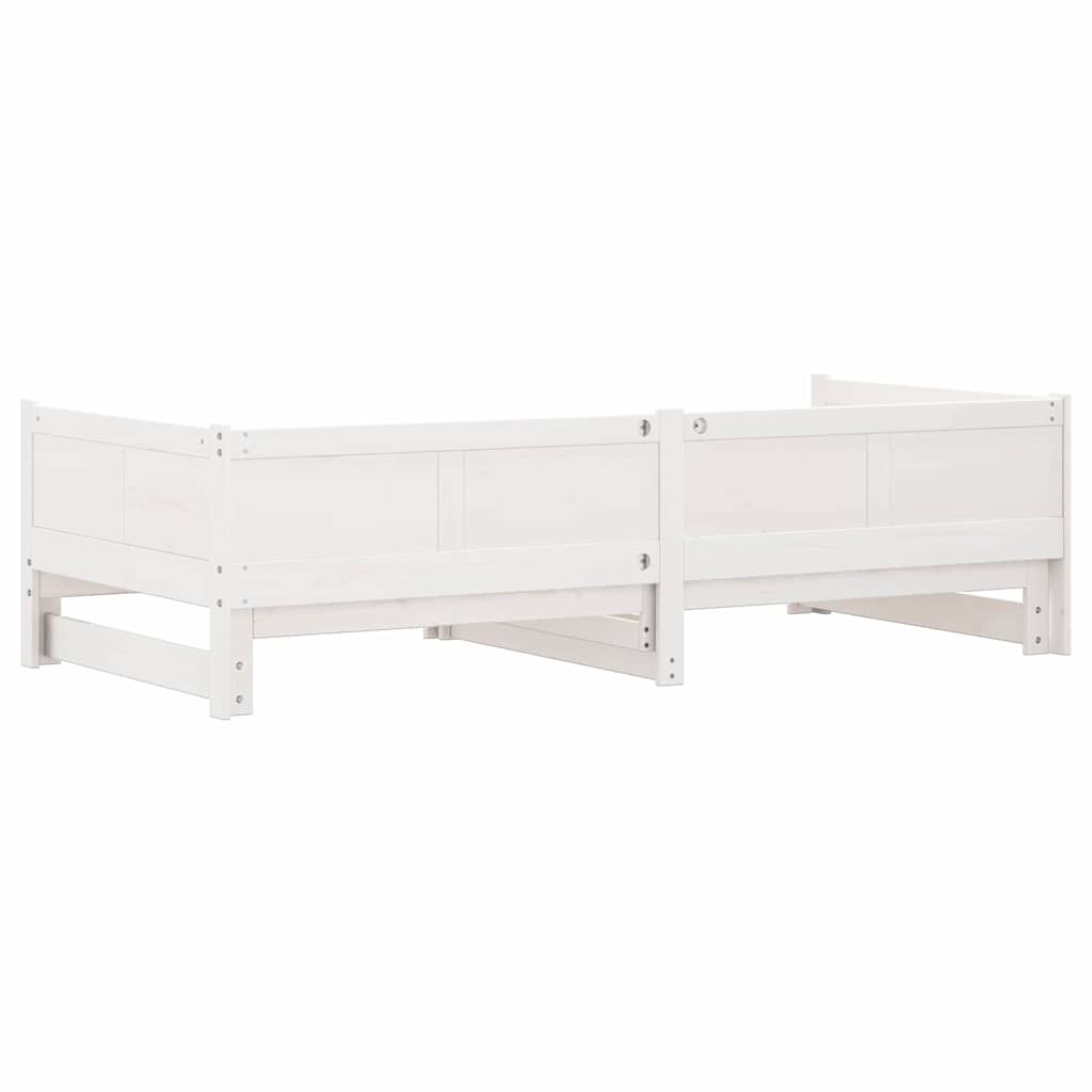 Uttrekkbar Dagbed Hvit 203,5 x 184 x 56,5 cm Massiv furu