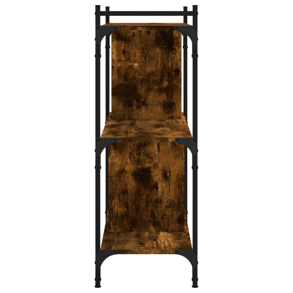 Bokhylle 3 etasjer røkt eik 76x32x88 cm konstruert tre