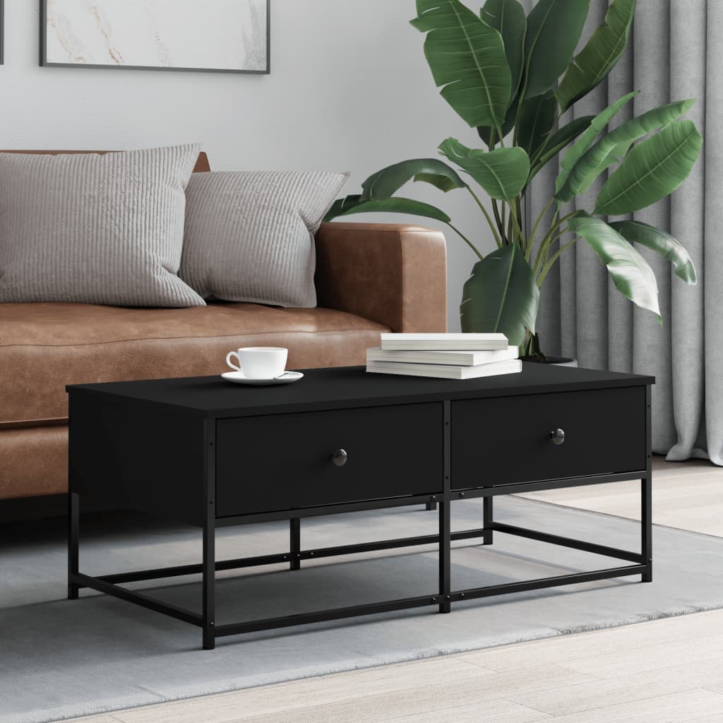 Salongbord svart 100x51x40 cm konstruert tre