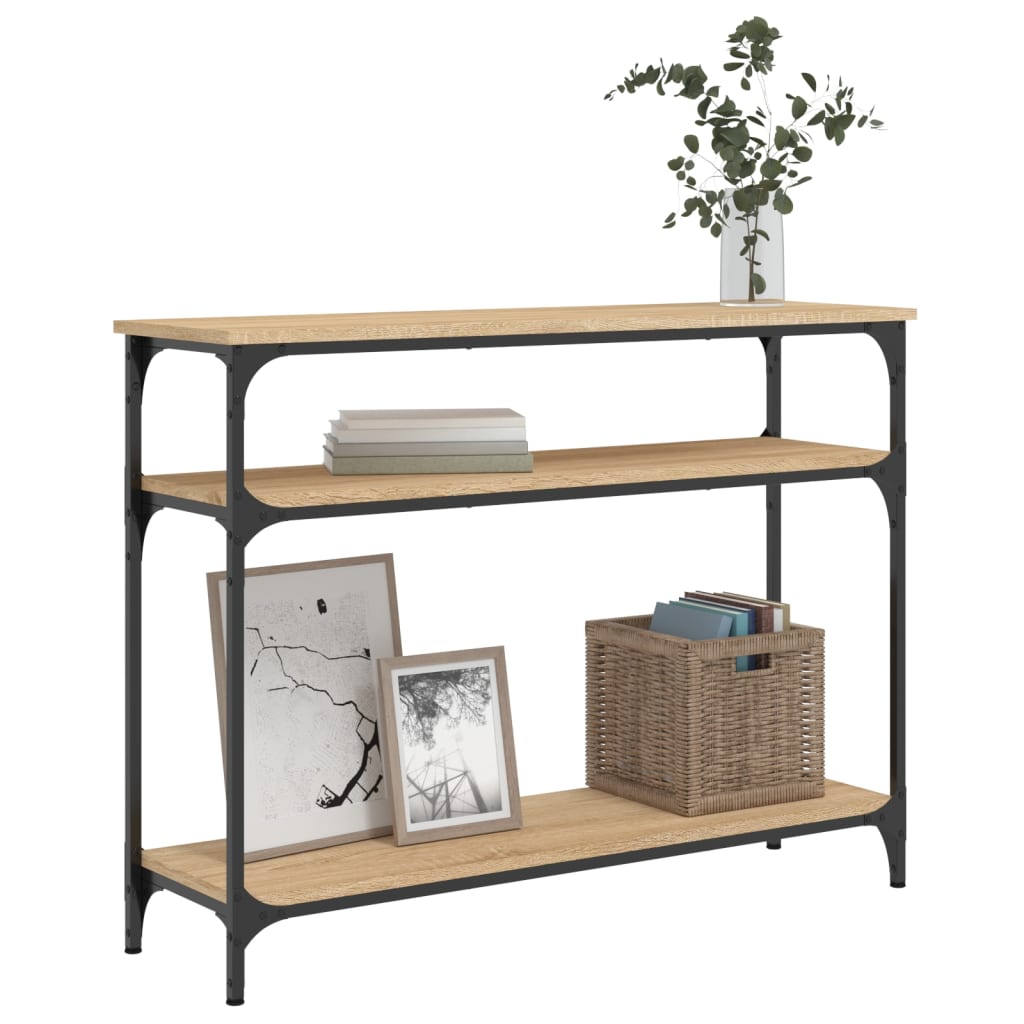 Konsollbord sonoma eik 100x29x75 cm konstruert tre