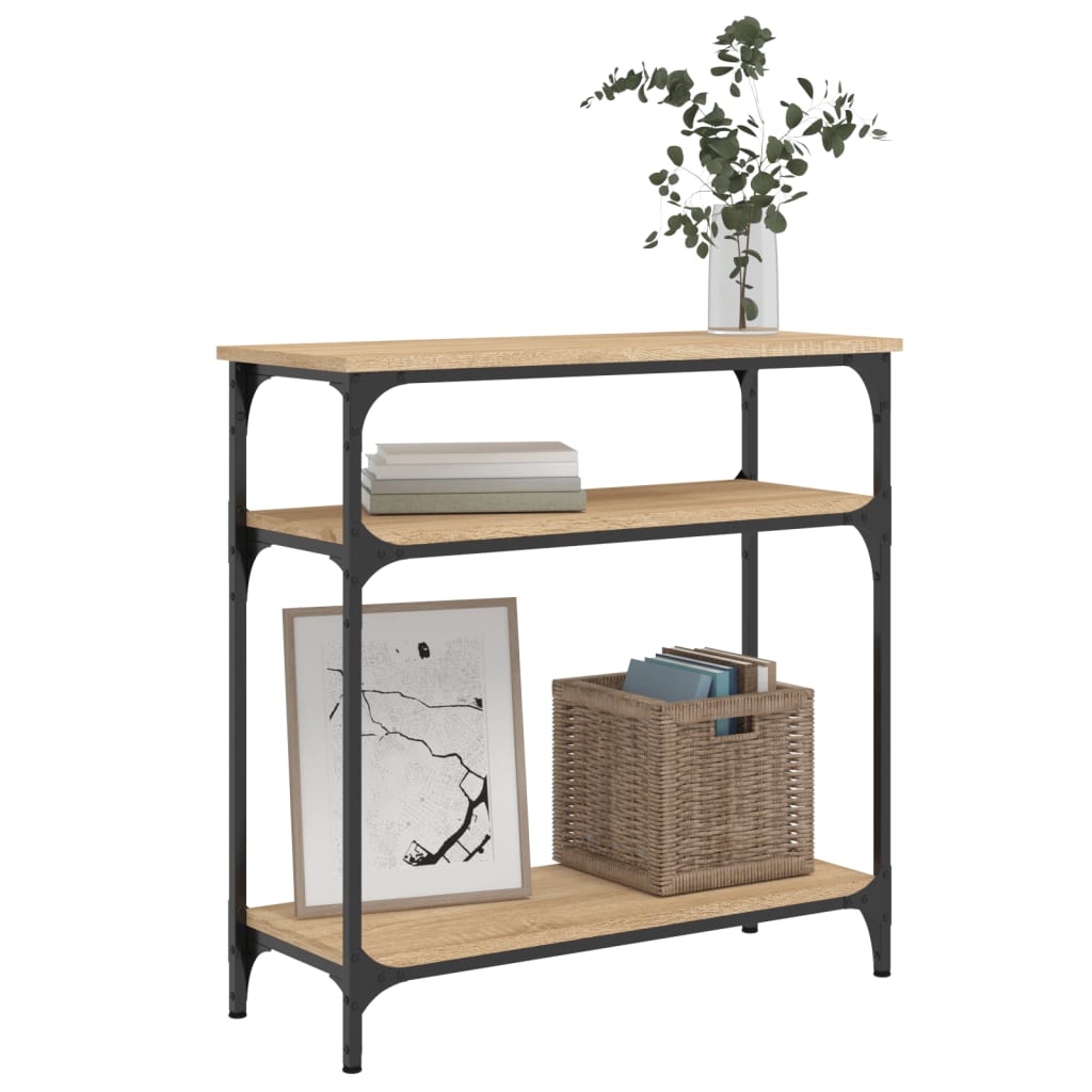 Konsollbord sonoma eik 75x29x75 cm konstruert tre