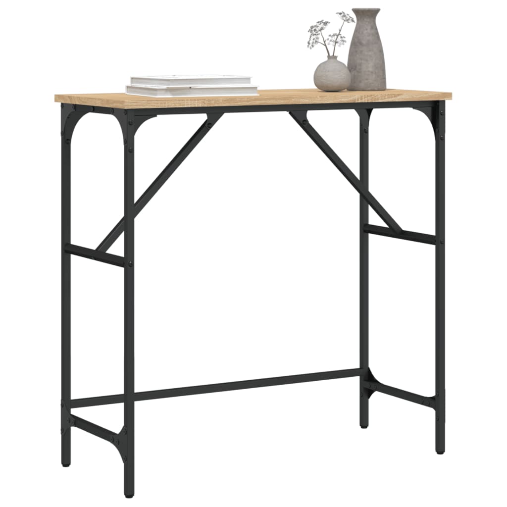 Konsollbord sonoma eik 75x32x75 cm konstruert tre