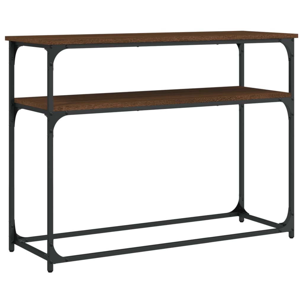 Konsollbord brun eik 100x35,5x75 cm konstruert tre