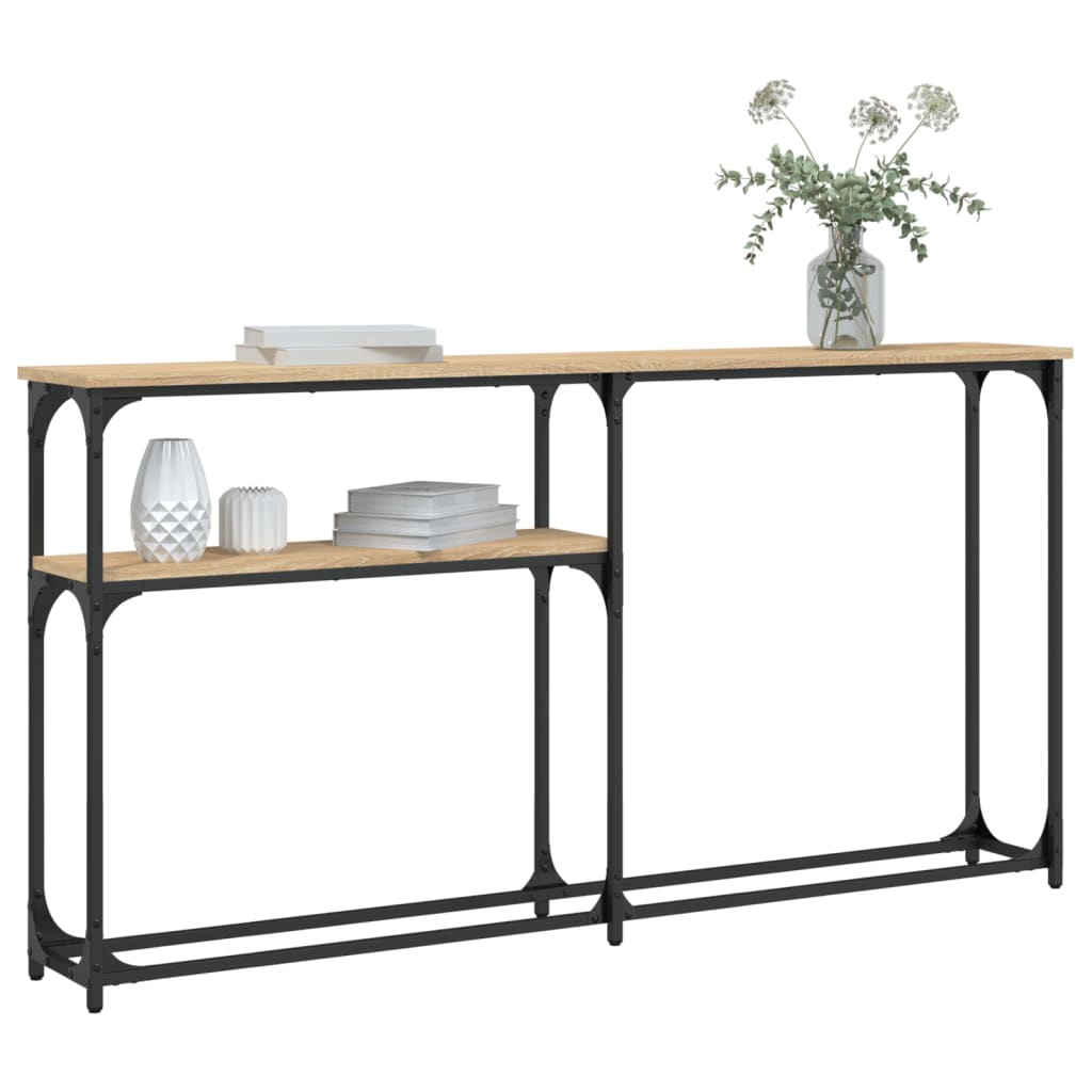 Konsollbord sonoma eik 145x22,5x75 cm konstruert tre
