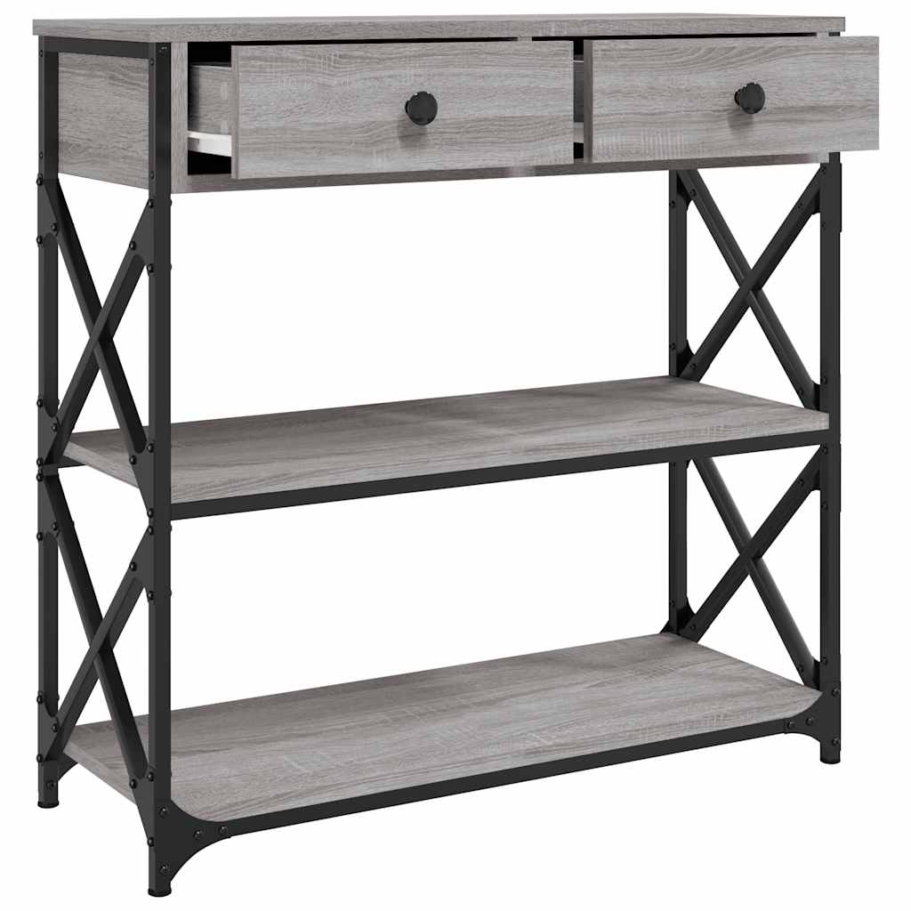 Konsollbord grå sonoma 75x28x75 cm konstruert tre