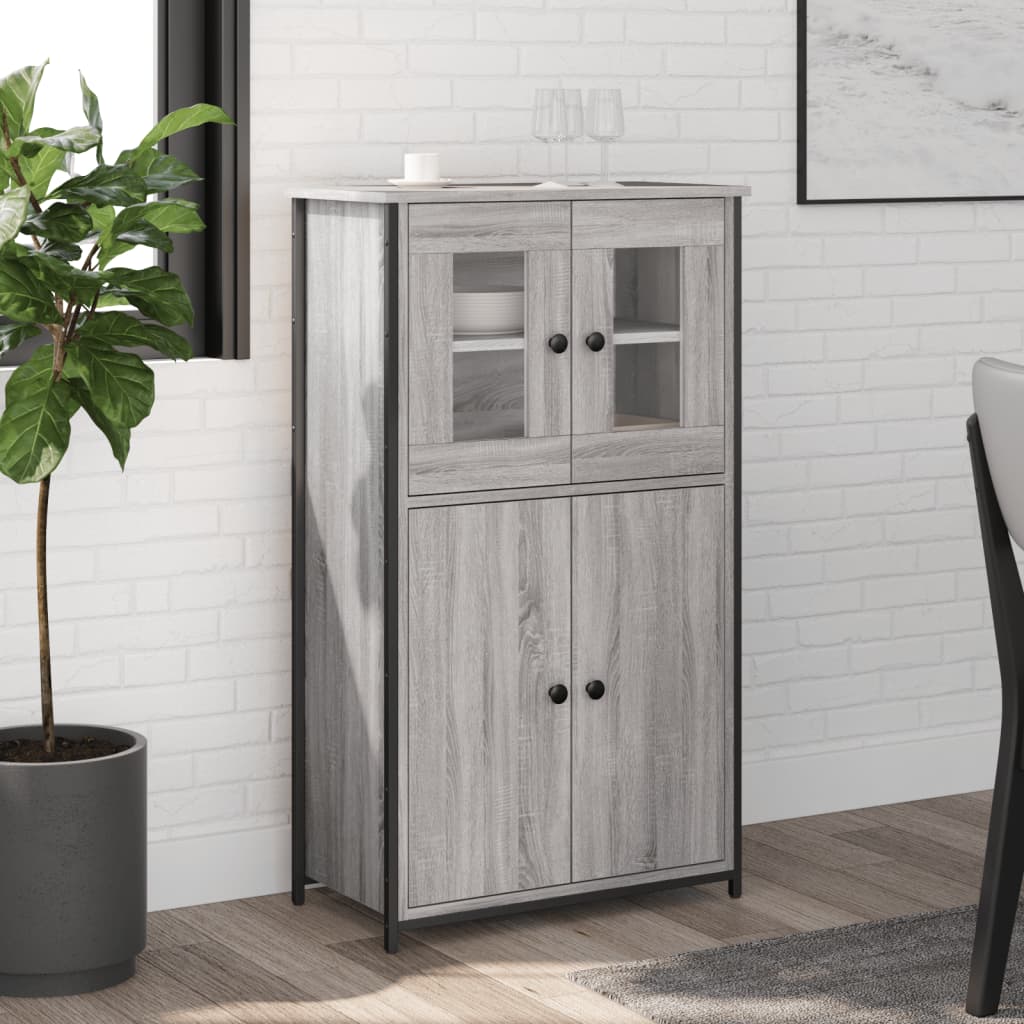 Highboard grå sonoma 62x32x106,5 cm konstruert tre