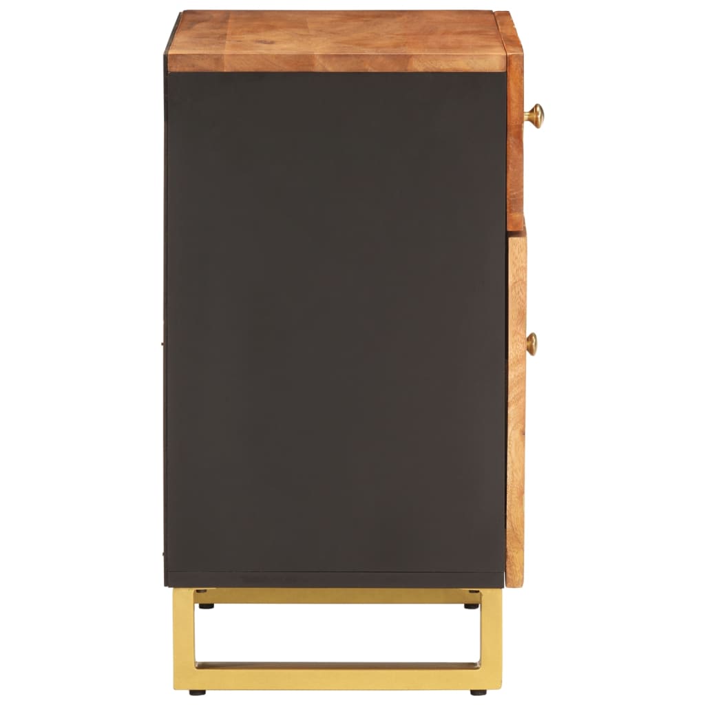 Nattbord brun og svart 50x33x60 cm heltre mango