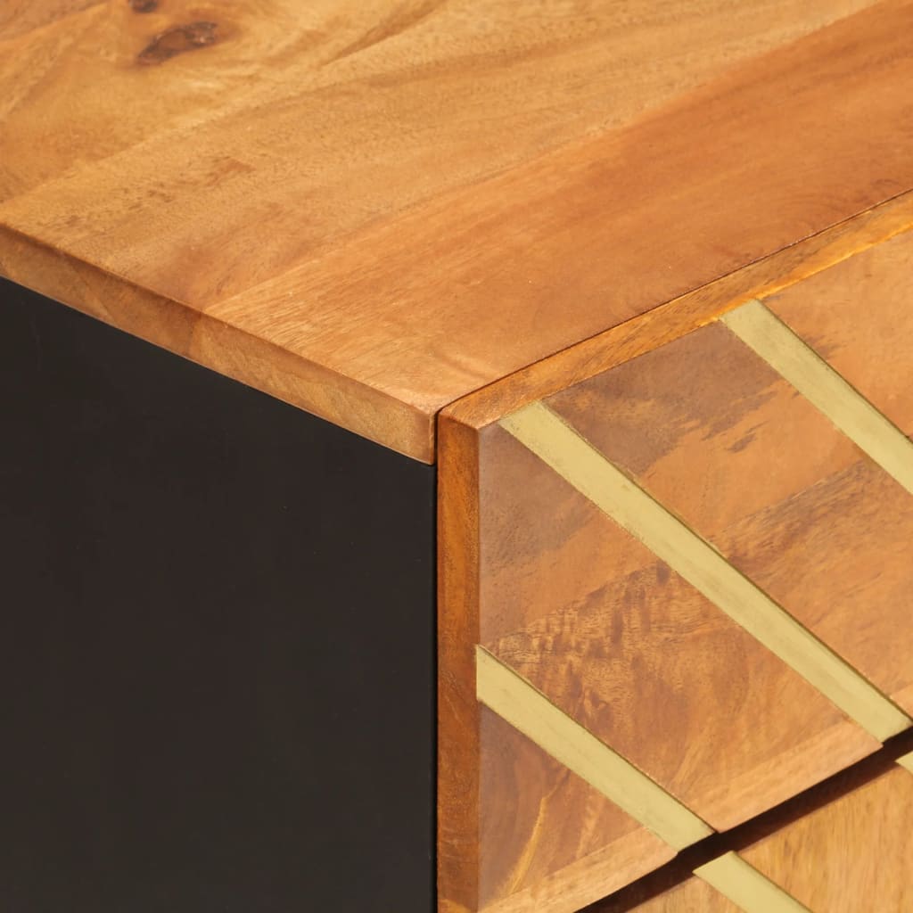 Nattbord brun og svart 50x33x60 cm heltre mango
