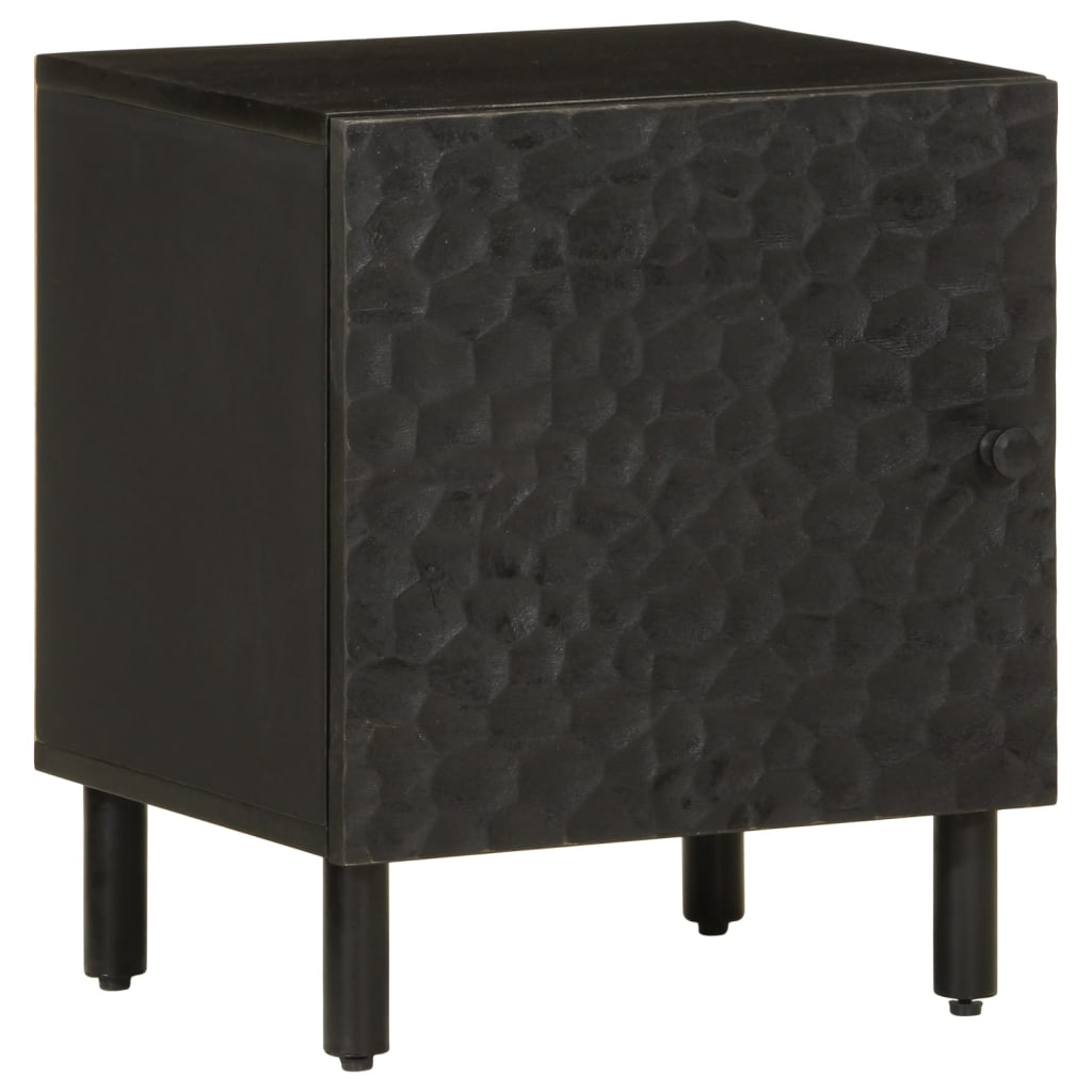 Nattbord 2 stk svart 40x33x46 cm heltre mango