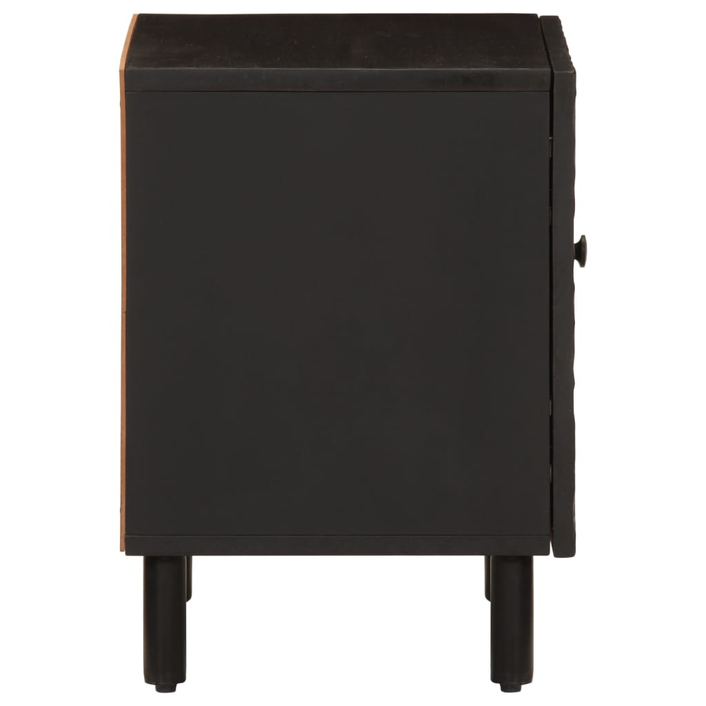 Nattbord 2 stk svart 40x33x46 cm heltre mango
