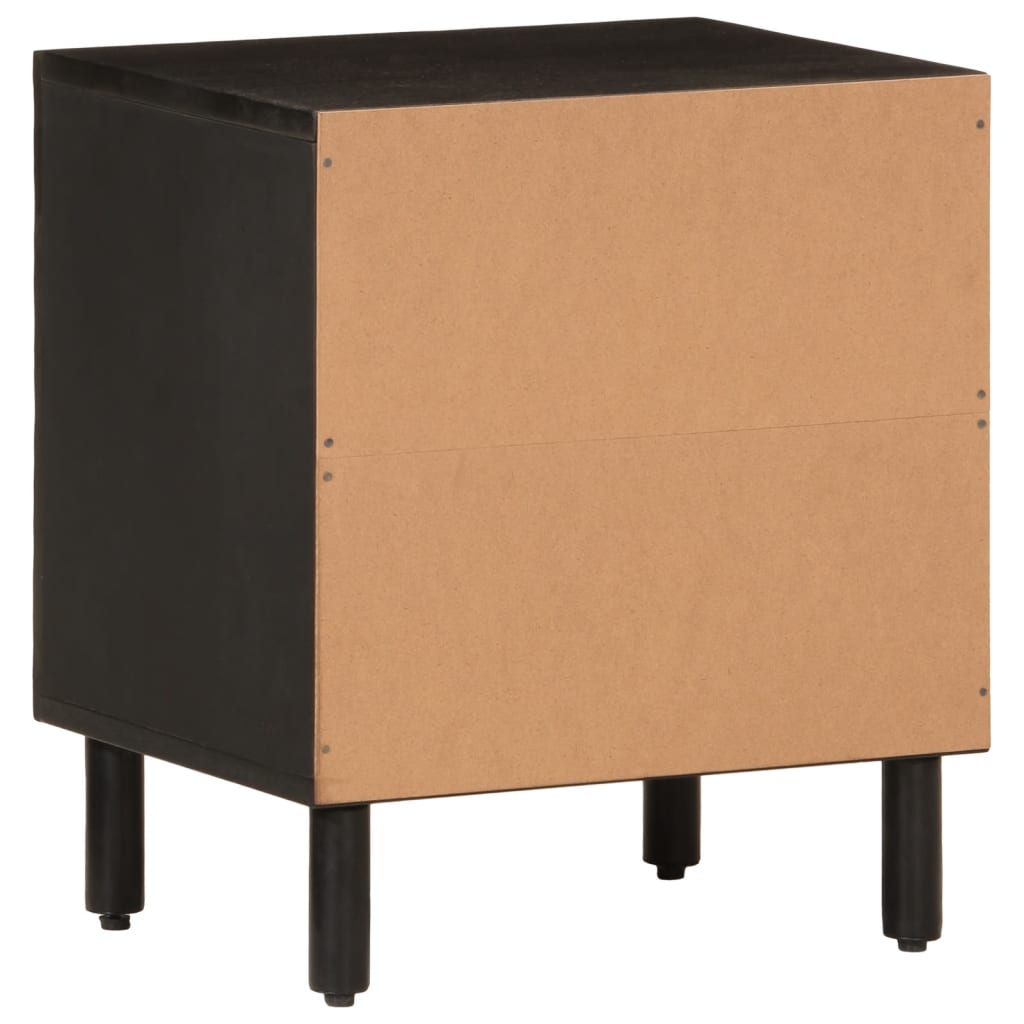 Nattbord 2 stk svart 40x33x46 cm heltre mango