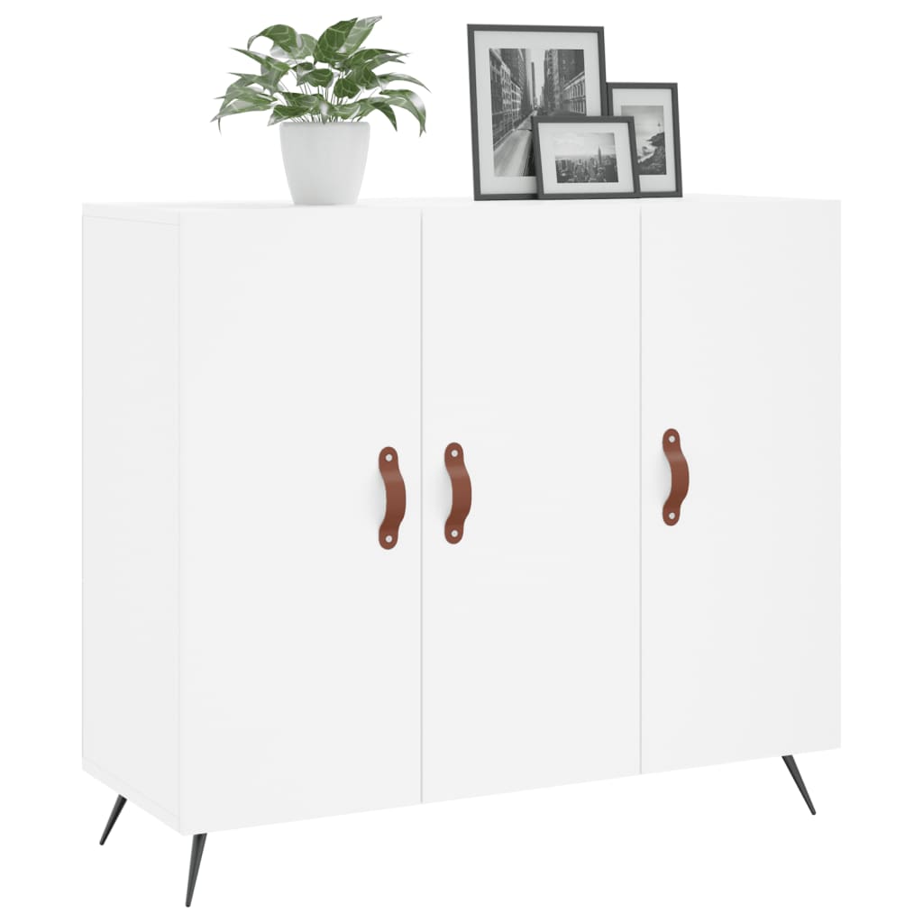 Skjenk hvit 90x34x80 cm konstruert tre