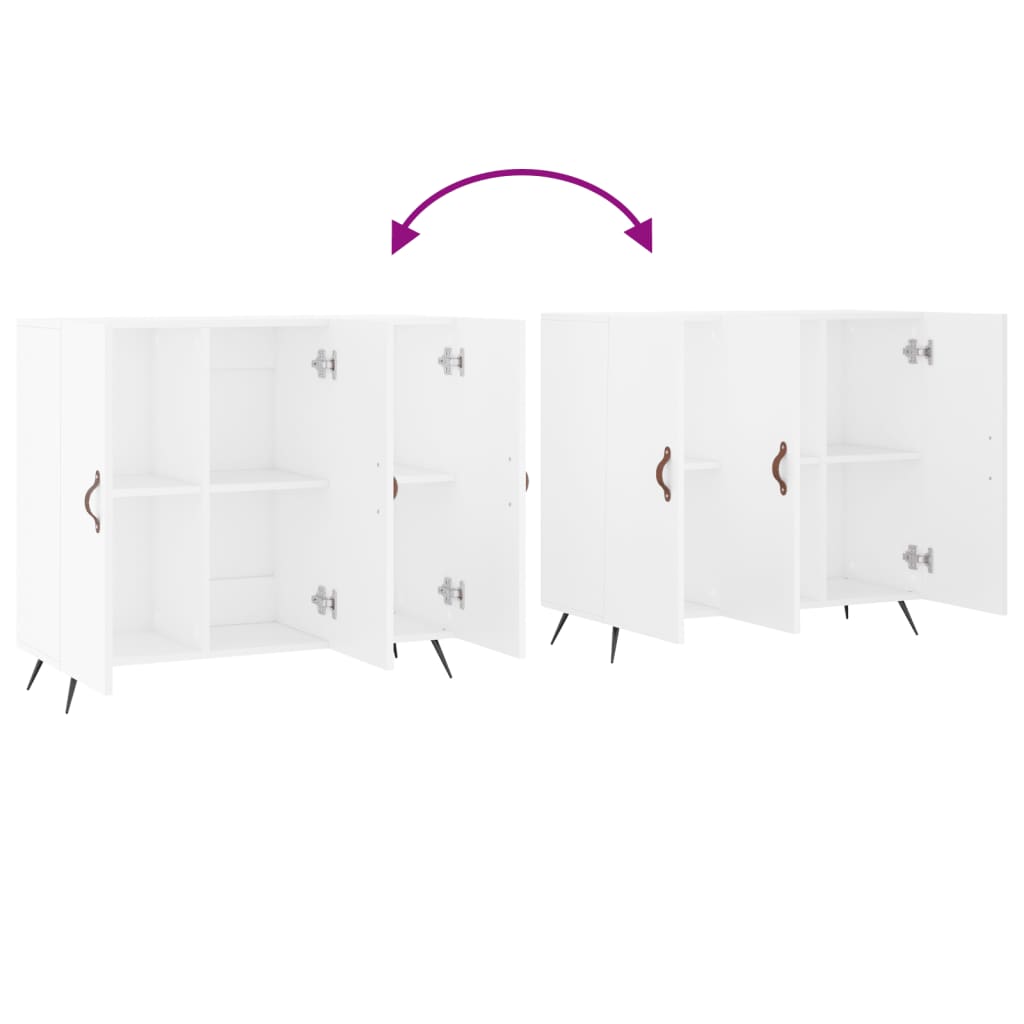 Skjenk hvit 90x34x80 cm konstruert tre