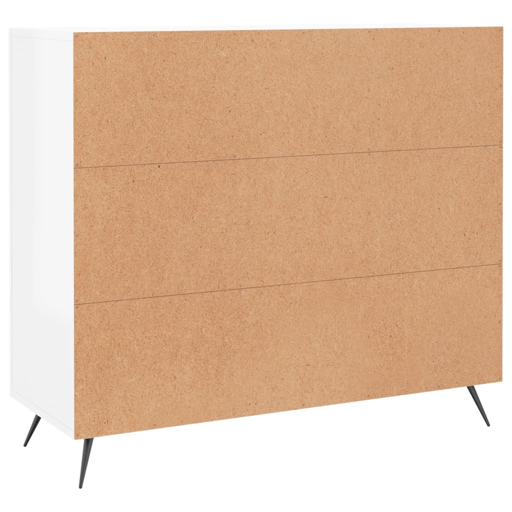 Skjenk høyglans hvit 90x34x80 cm konstruert tre