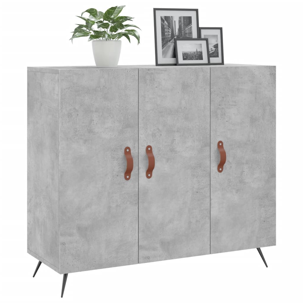 Skjenk betonggrå 90x34x80 cm konstruert tre