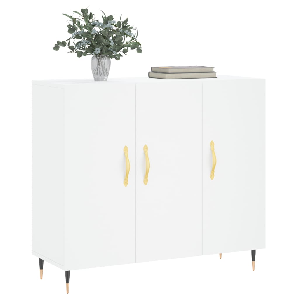 Skjenk hvit 90x34x80 cm konstruert tre