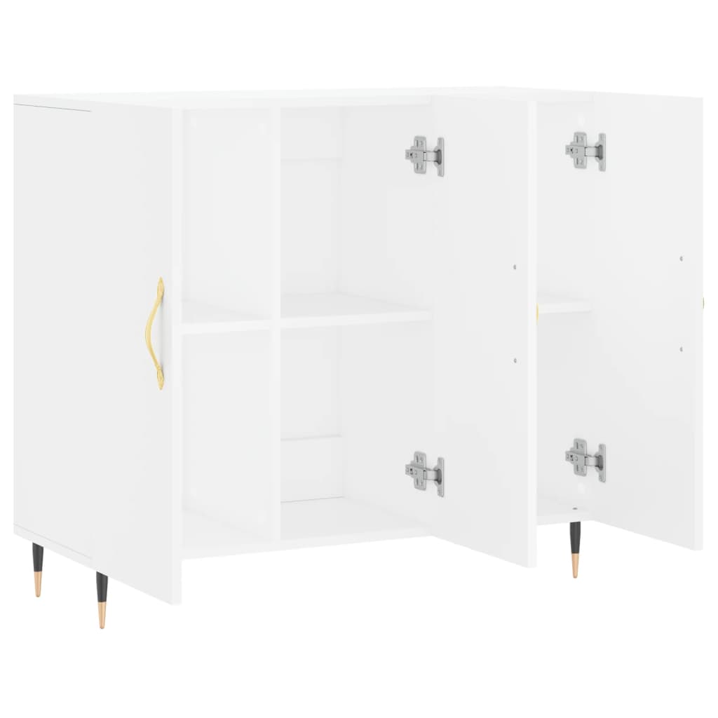 Skjenk hvit 90x34x80 cm konstruert tre
