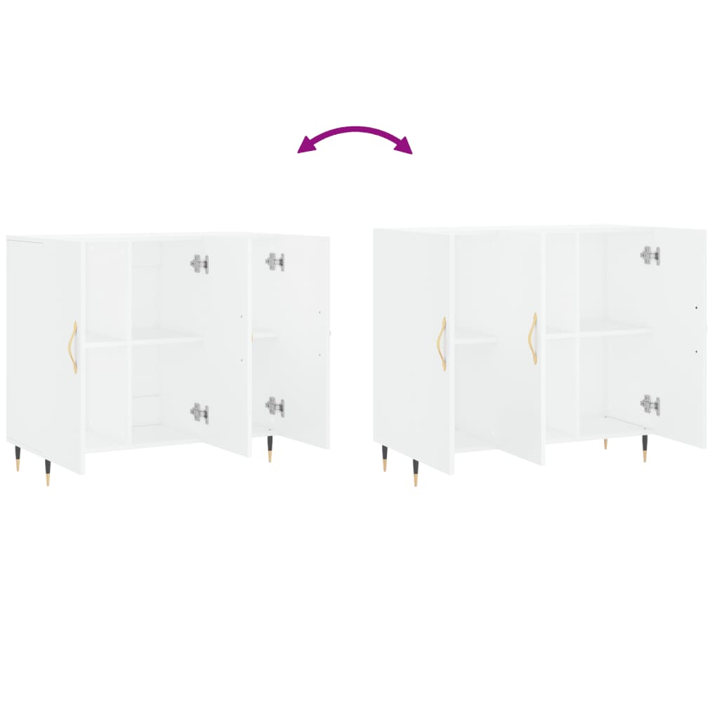Skjenk hvit 90x34x80 cm konstruert tre