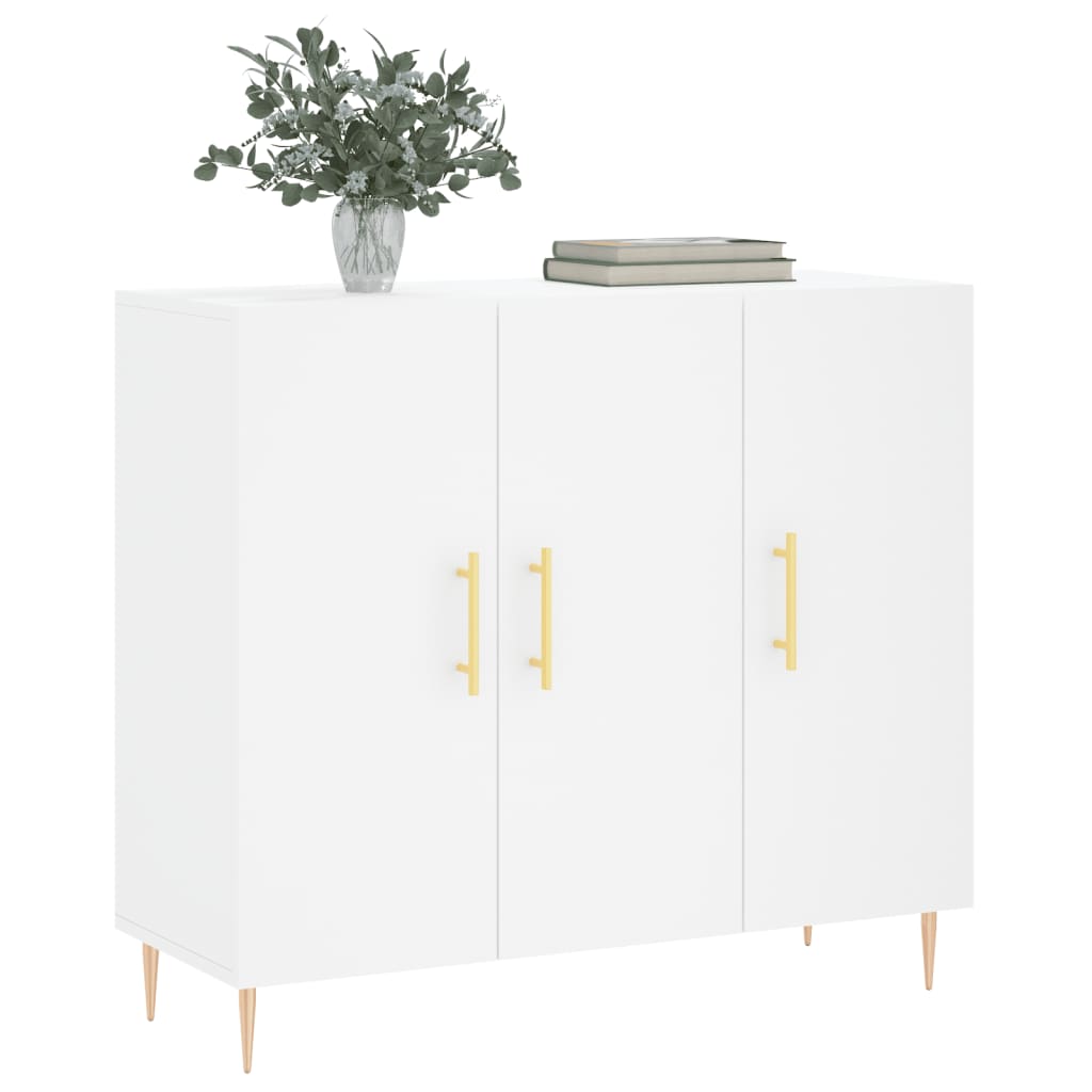Skjenk hvit 90x34x80 cm konstruert tre