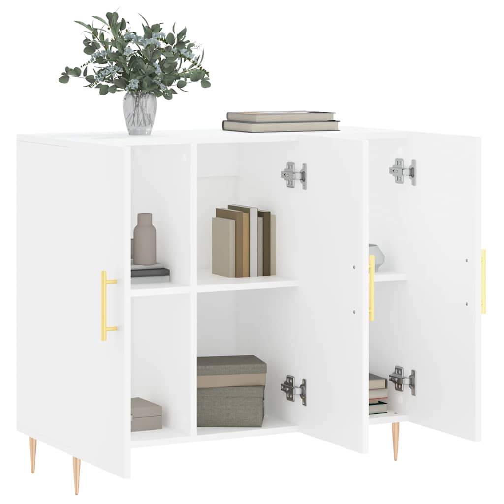Skjenk hvit 90x34x80 cm konstruert tre