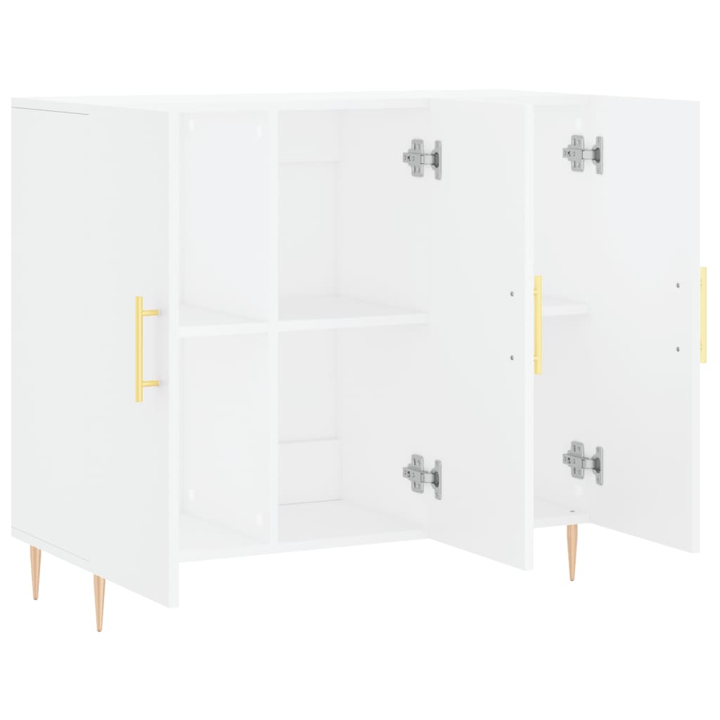 Skjenk hvit 90x34x80 cm konstruert tre