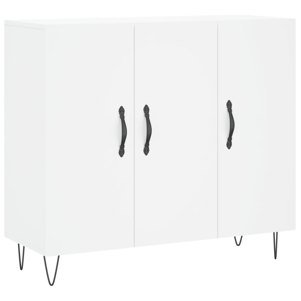 Skjenk hvit 90x34x80 cm konstruert tre