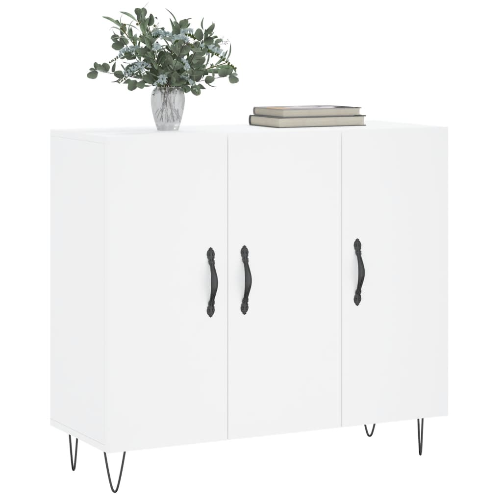Skjenk hvit 90x34x80 cm konstruert tre
